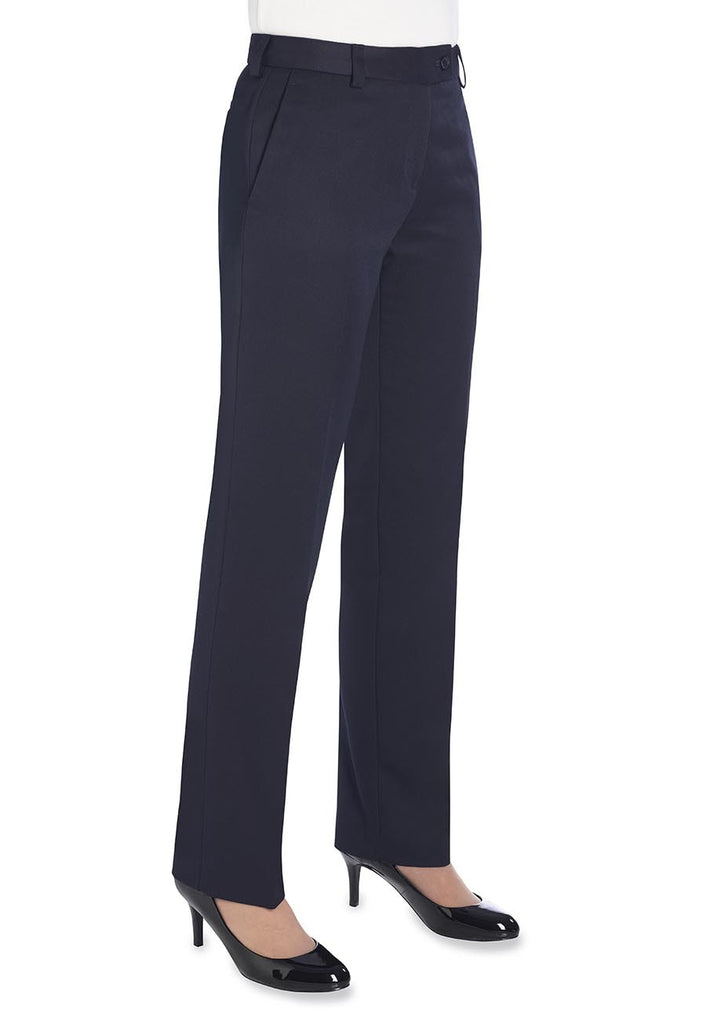 Navy blue straight leg dress pants top
